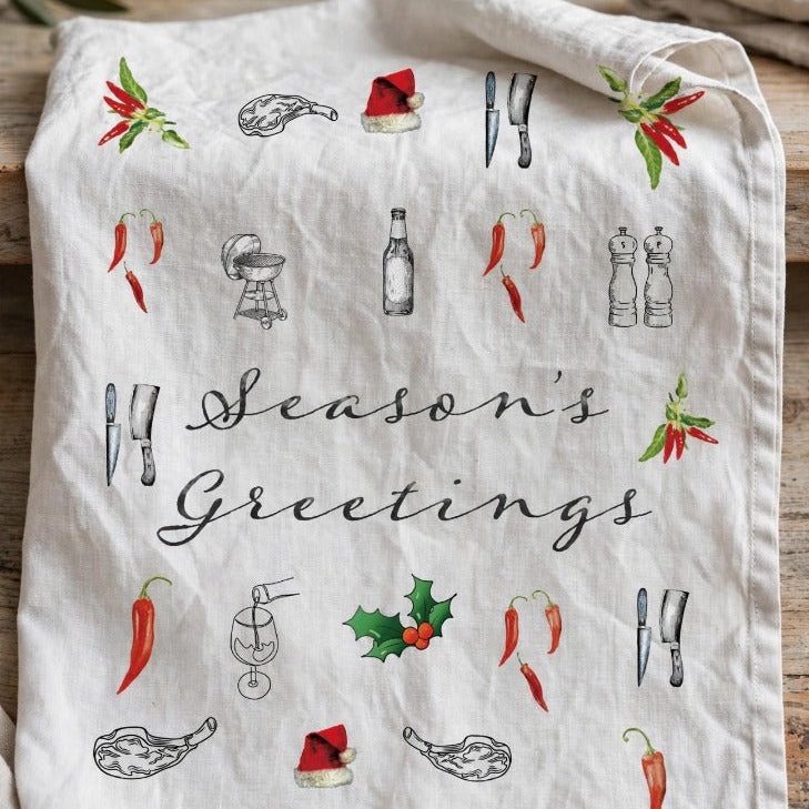 Seasons Greeting Tea Towel - Coming Soon ETA October 26