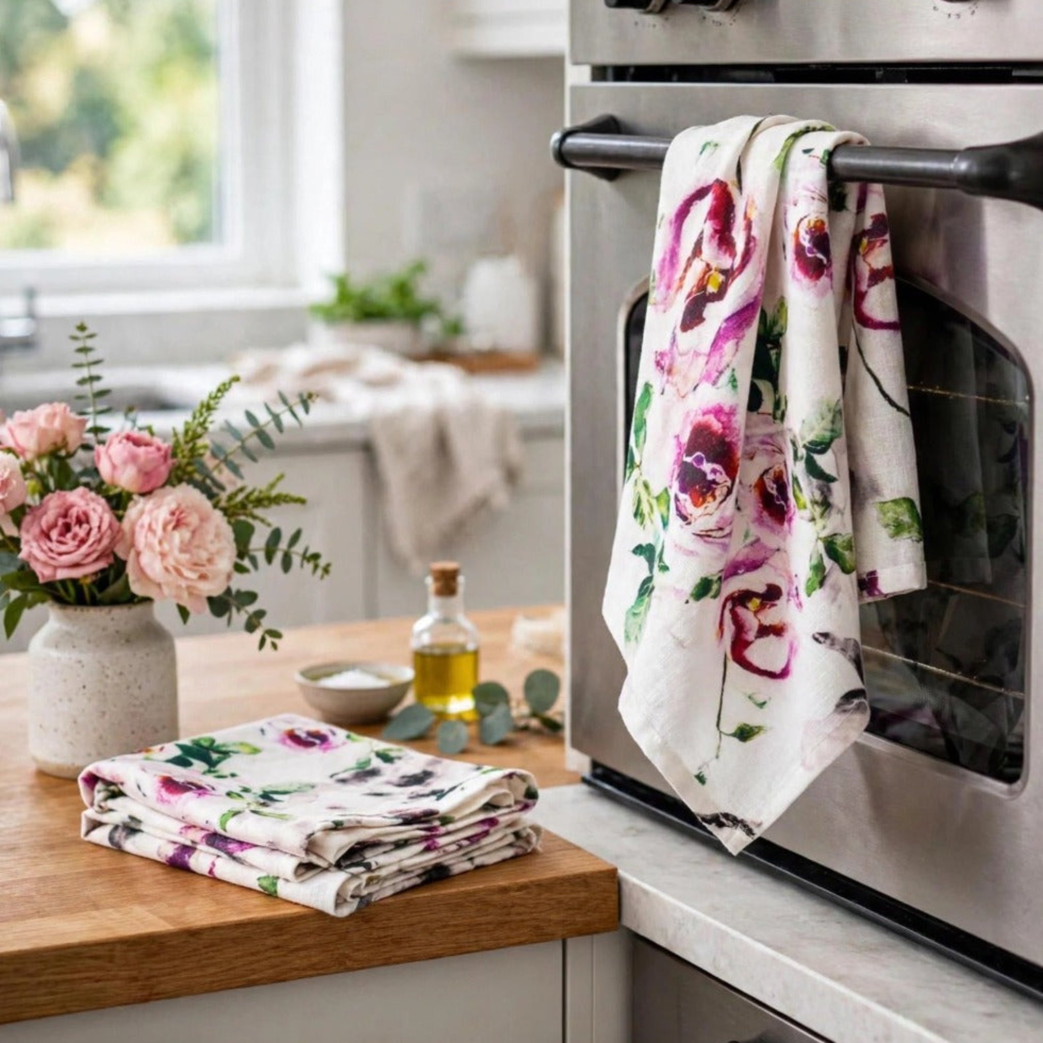 Vintage Rose Tea Towel