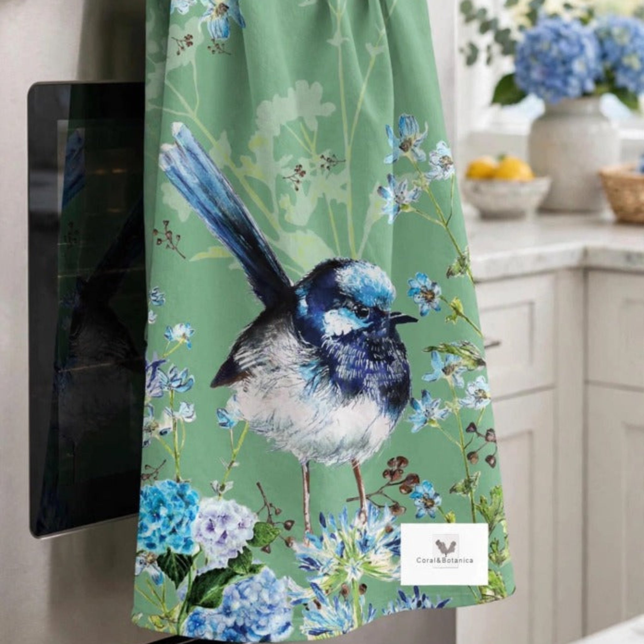 Agapanthus & Fairy Wren Tea Towel - Coming soon (ETA Sept 26)