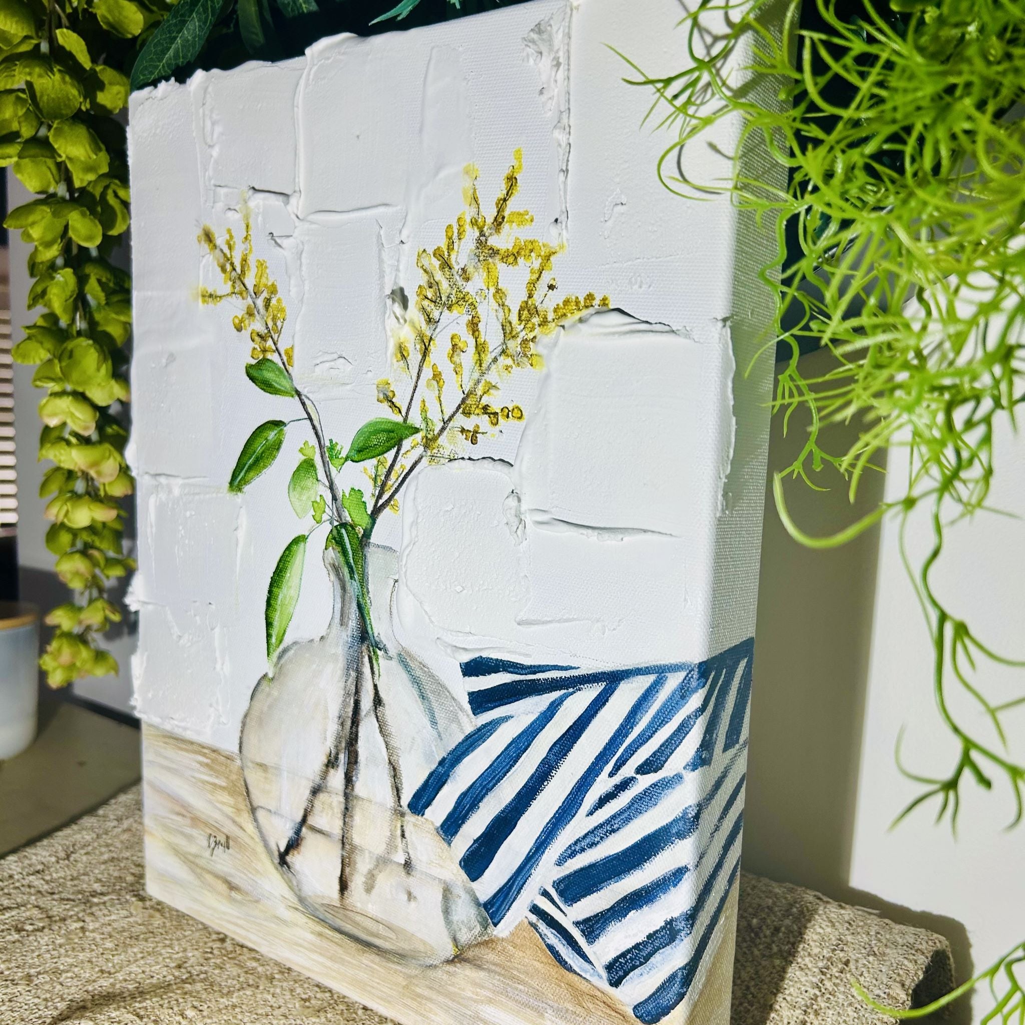 Yellow Native Sprig in Vase Artwork