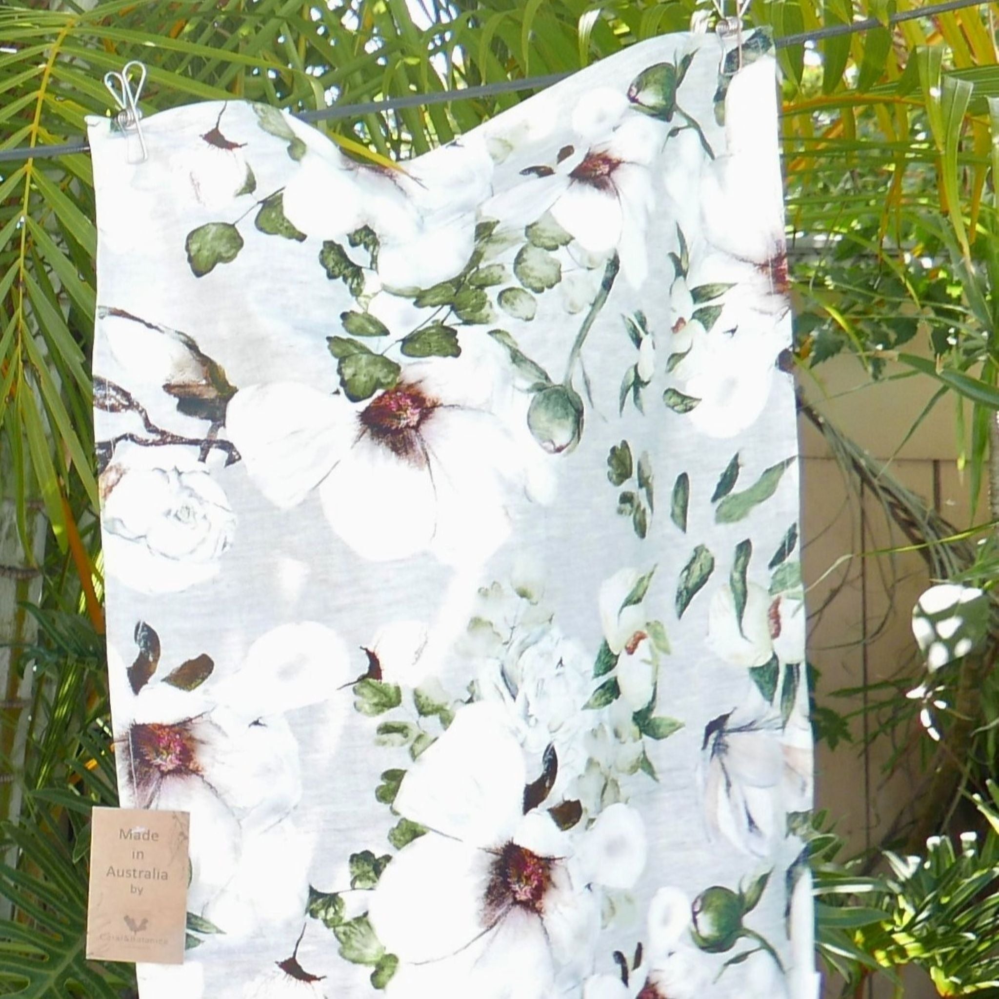 Beige Magnolia Tea Towel