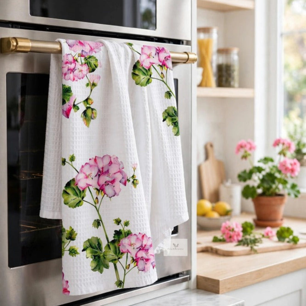 Geranium Tea Towel