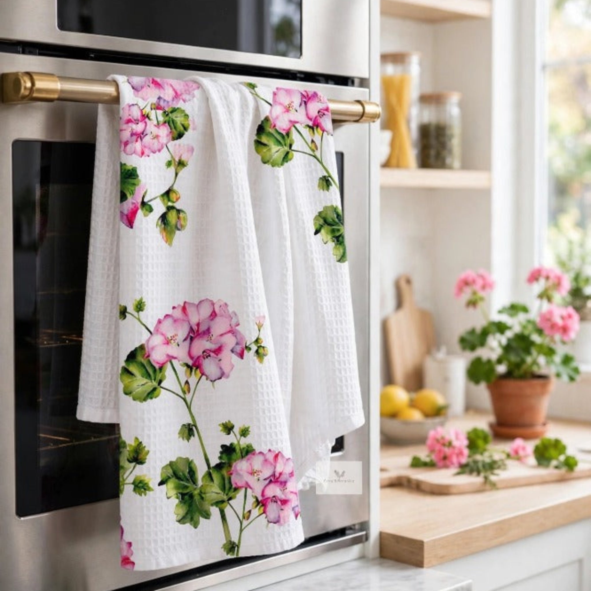 Geranium Tea Towel